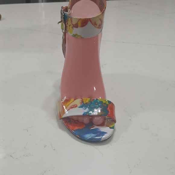 Nanette Lepore Floral Block Heel Sandals Sz 8.5M Gentle Used - Picture 4 of 9